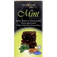 Grandeur Lite  Dark Mint Chocolate Bar with Almonds 45g